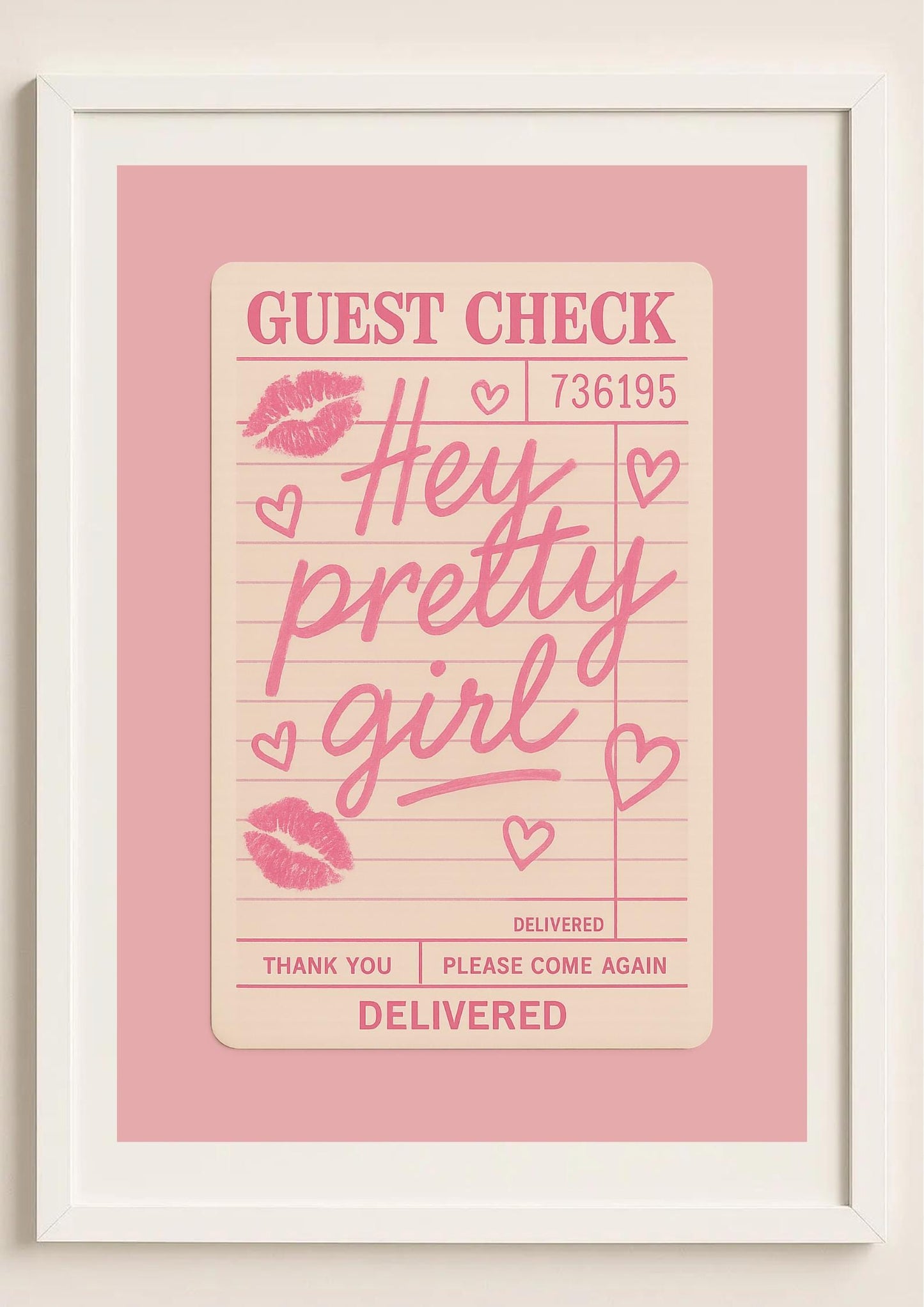 Hey Pretty Girl Art Print – Retro Diner Pop Art Wall Decor
