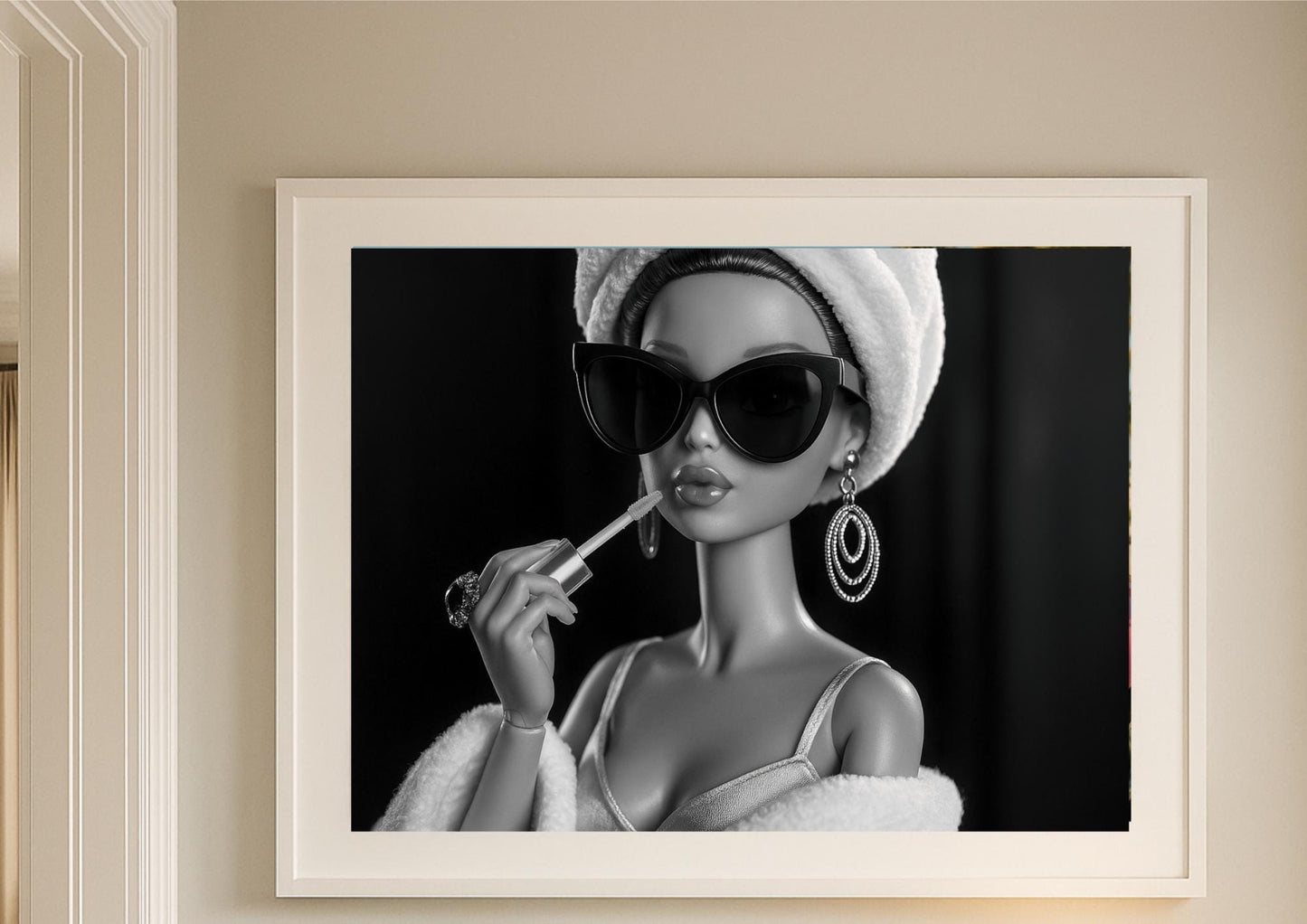 Breakfast at Midnight Art Print – Monochrome Glamour Portrait Wall Art