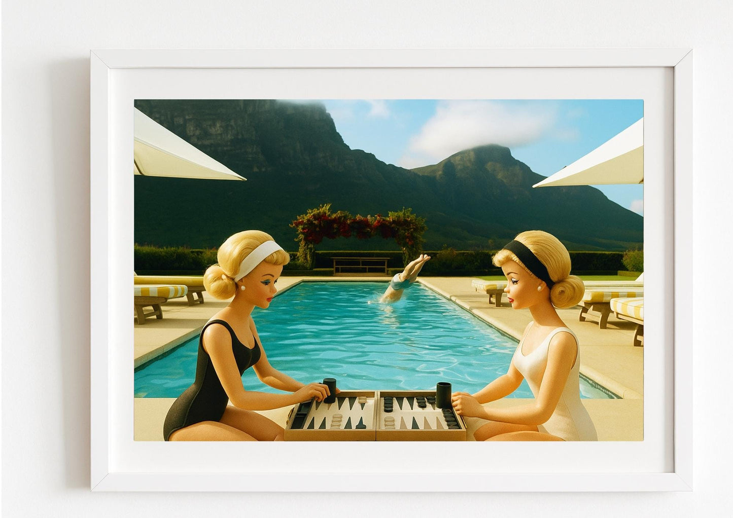 Poolside Glamour Art Print – Slim Aarons Inspired Mid-Century Wall Decor
