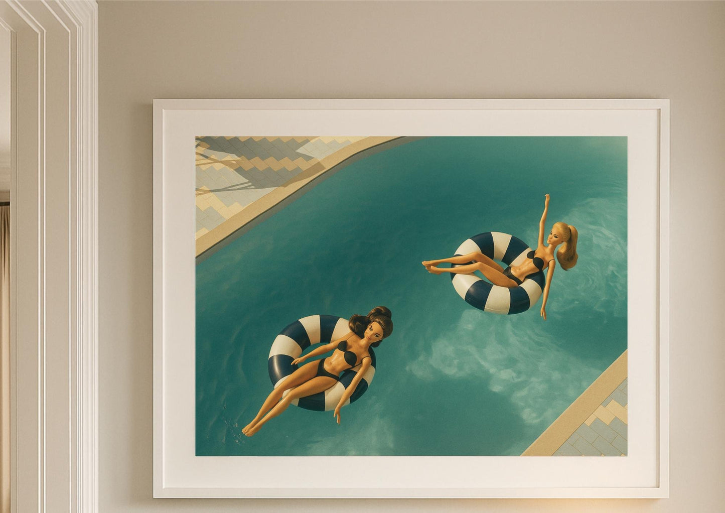 Golden Hour Poolside Art Print – Slim Aarons Inspired Retro Glamour Wall Art