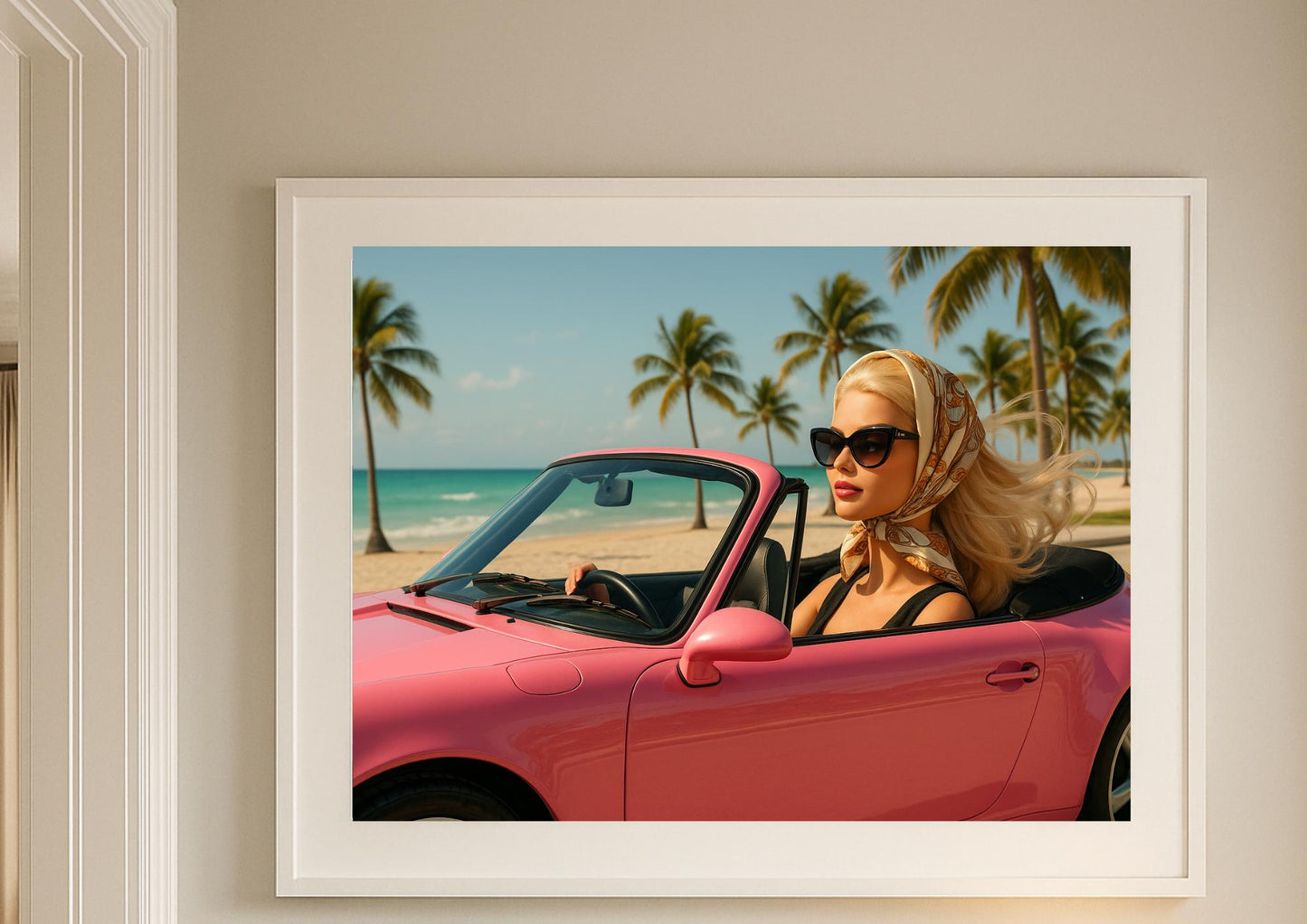 Pink Escape Art Print – Modern Retro Glamour Wall Art