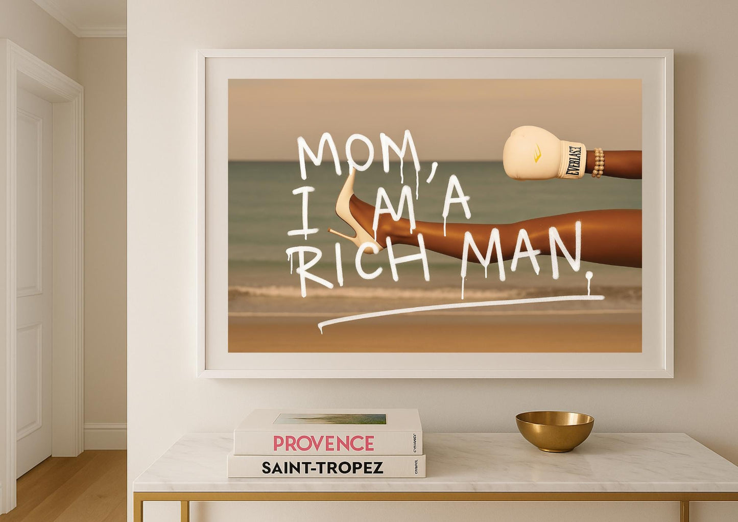 Mom, I’m a Rich Man Art Print – Modern Feminist Pop Art Wall Decor