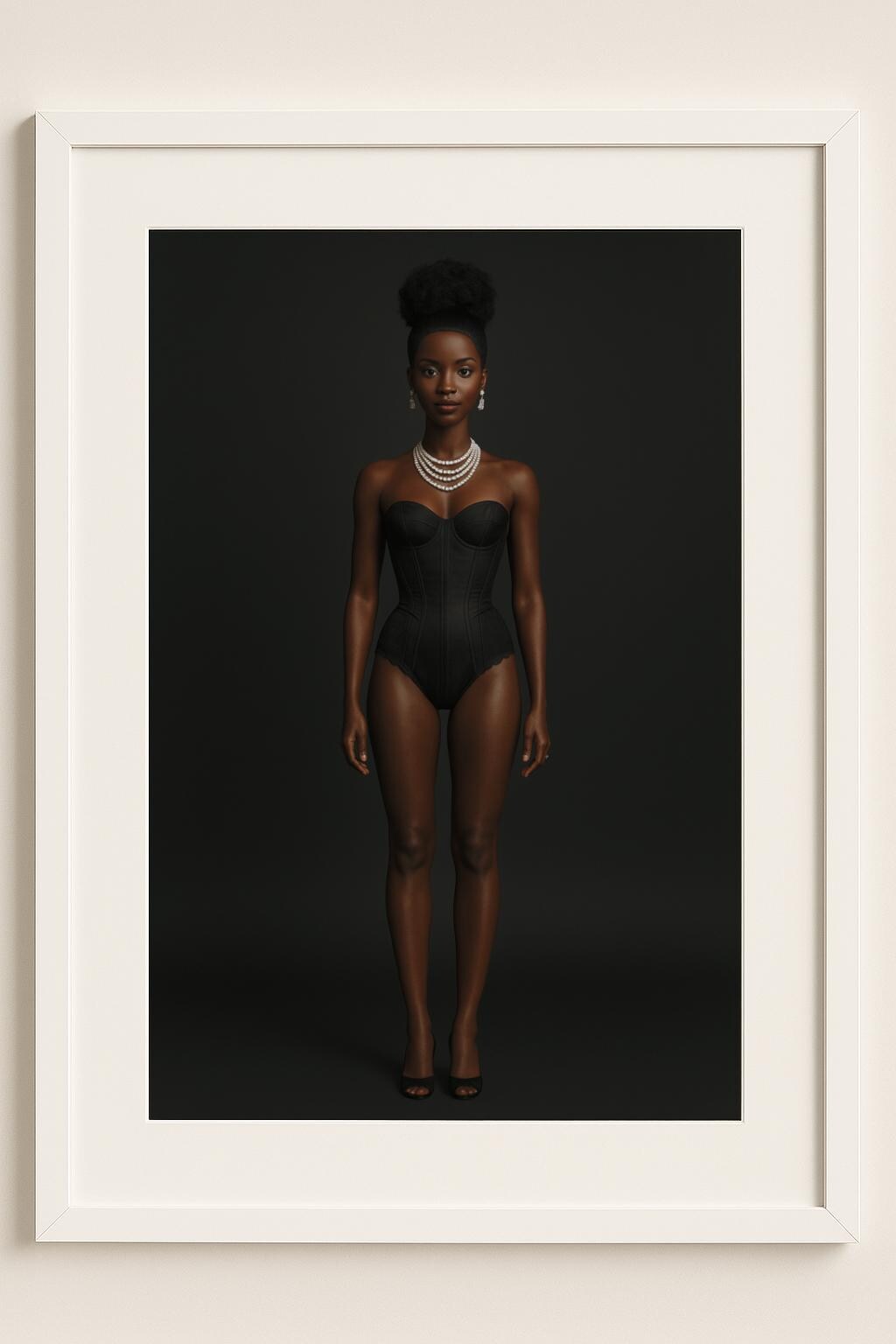 Midnight Elegance Art Print – Modern Fashion Portrait Wall Art