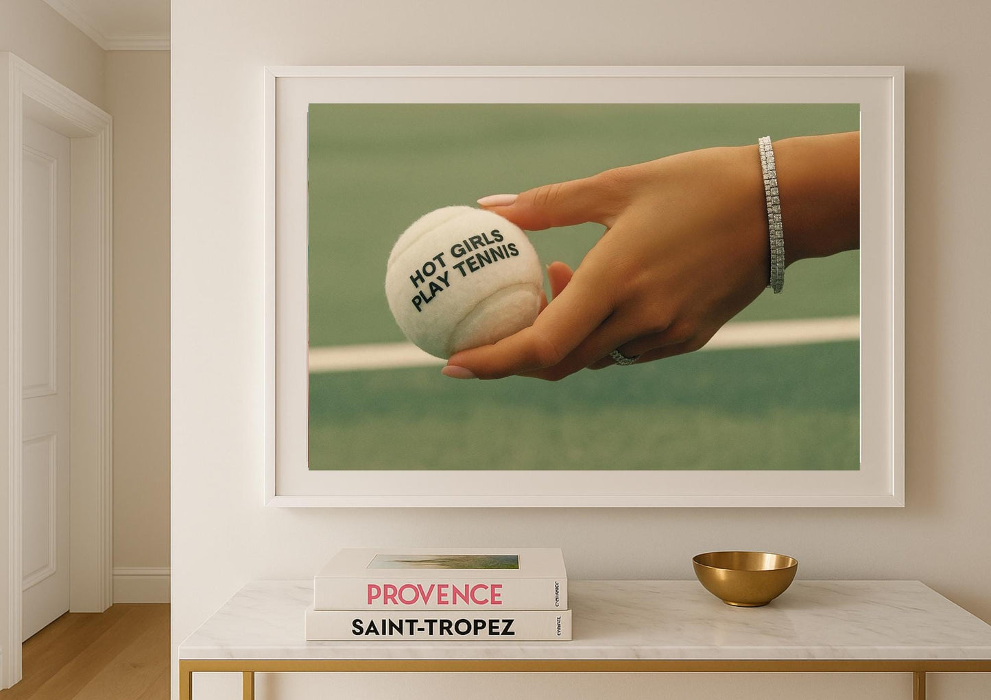 Hot Girls Play Tennis Art Print – Modern Sporty Chic Wall Decor