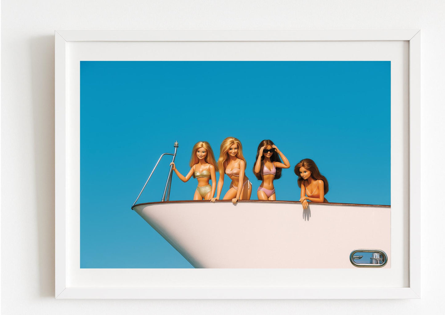 Vintage Coastal Lifestyle Art Print – Slim Aarons Inspired Yacht Scene