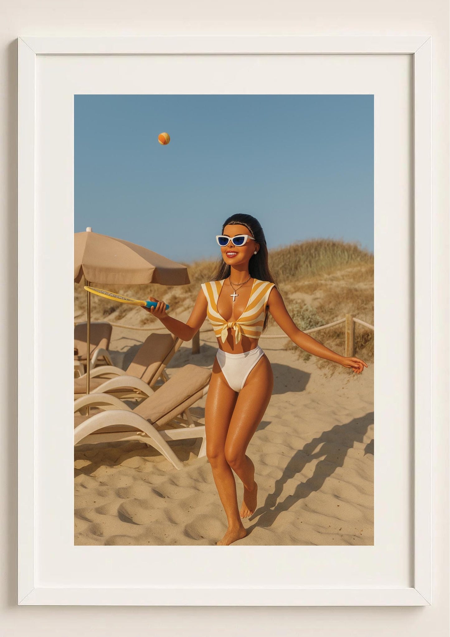 The Beach Serve Art Print – Slim Aarons Inspired Summer Glamour