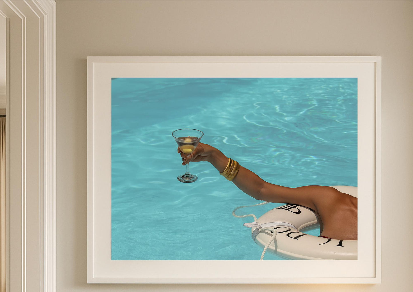 Poolside Martini Art Print – Slim Aarons Inspired Summer Luxury Wall Art