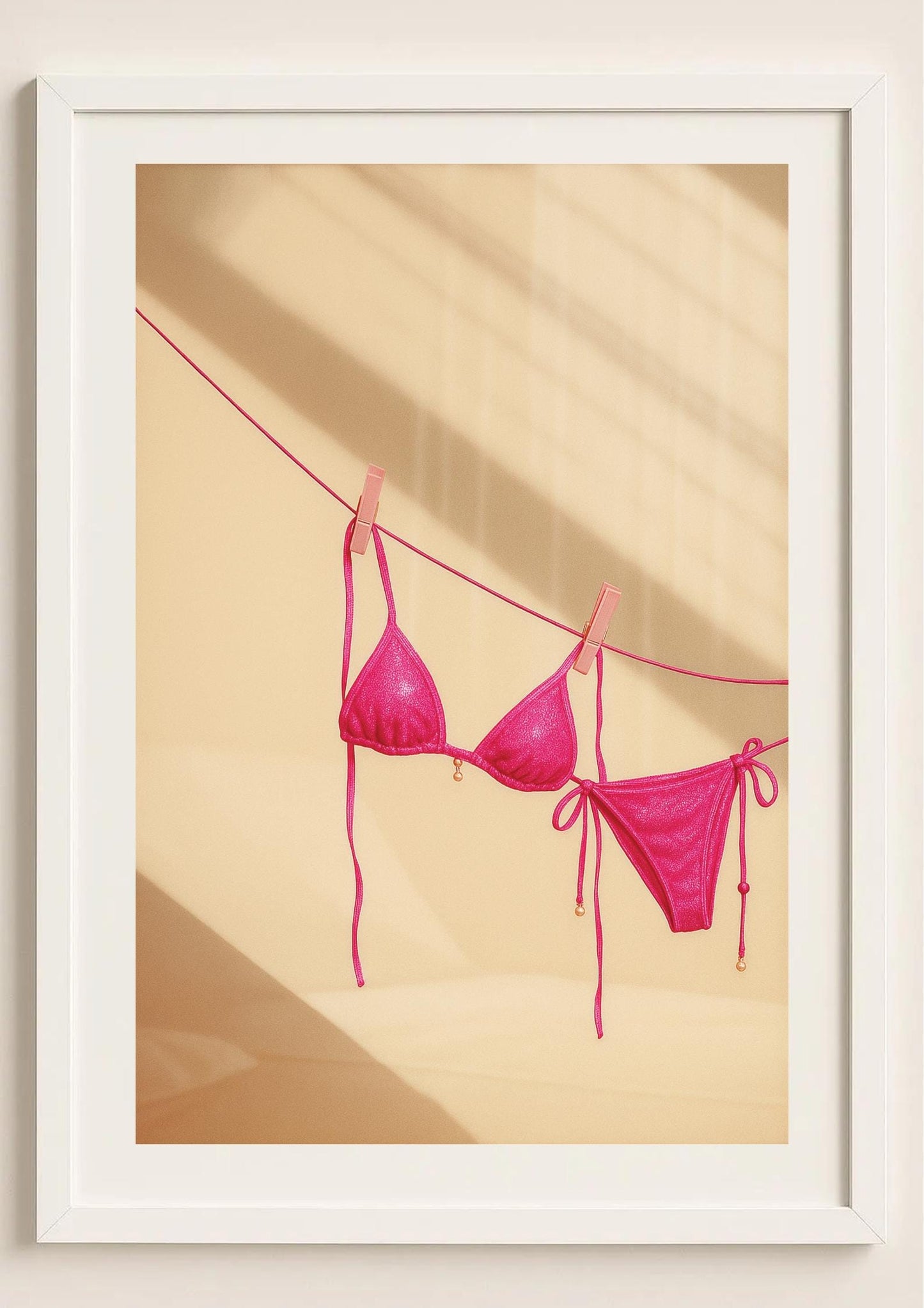 Pink Bikini Art Print – Slim Aarons Inspired Wall Art