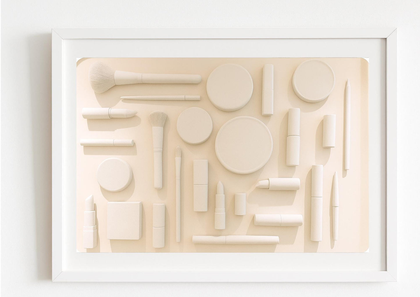 Monochrome Vanity Art Print – Minimalist Beauty Composition Wall Art