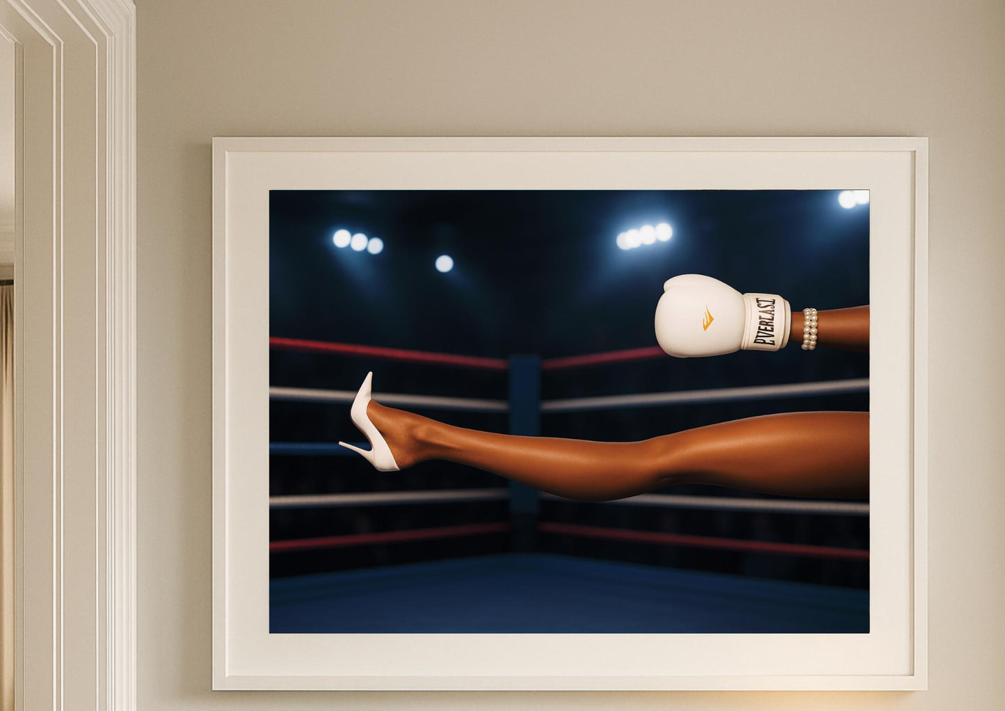 Boxing Ring Wall Art – Empowering Feminine Fashion Print