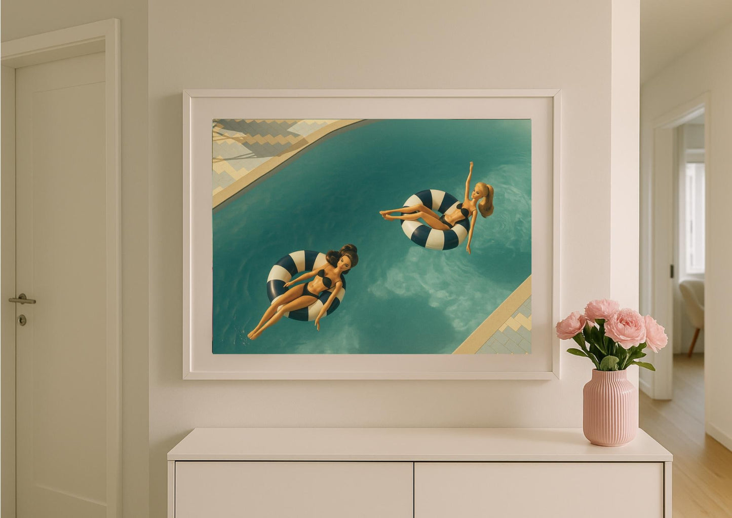 Golden Hour Poolside Art Print – Slim Aarons Inspired Retro Glamour Wall Art