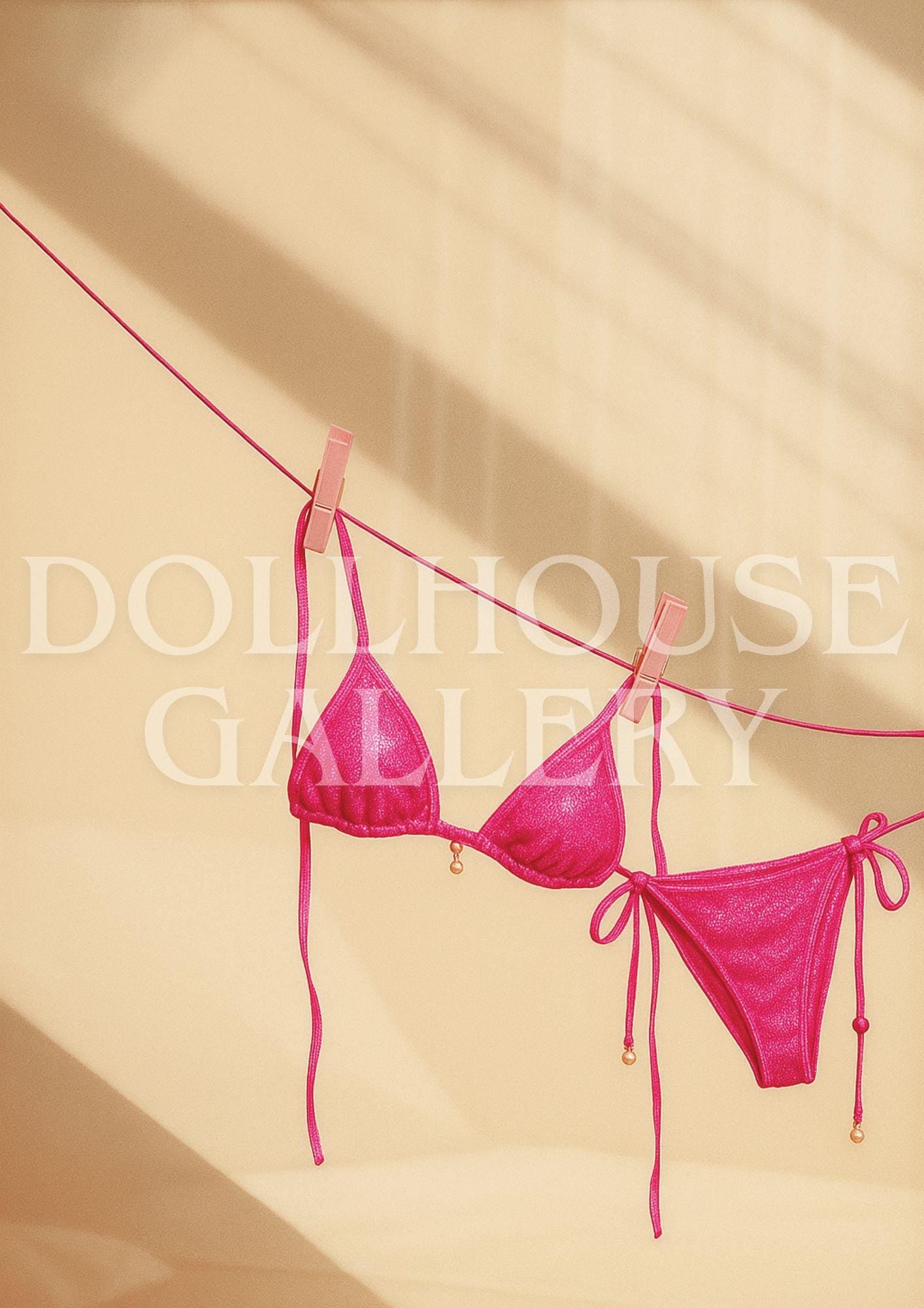 Pink Bikini Art Print – Slim Aarons Inspired Wall Art