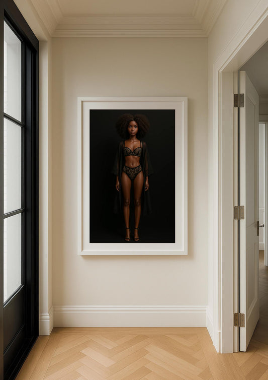 Midnight Muse Art Print – Modern Fashion Portrait Wall Art