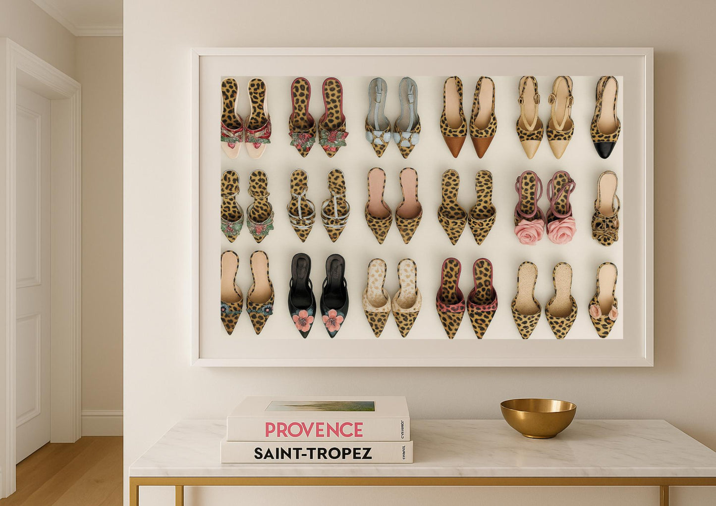 Leopard Luxe Heels Art Print – Modern Fashion Wall Art