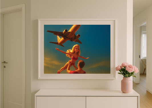 Golden Flight Art Print – Cinematic Pop Art Photography