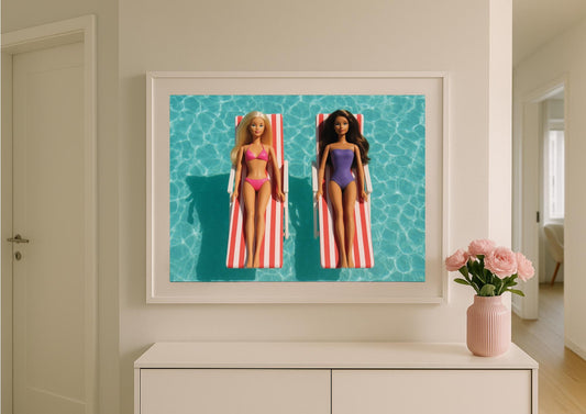 Retro Poolside Art Print – Summer Pop Wall Decor