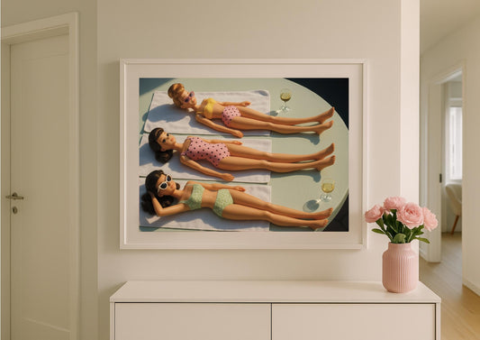 Vintage Poolside Fashion Art Print – Slim Aarons Inspired Wall Art