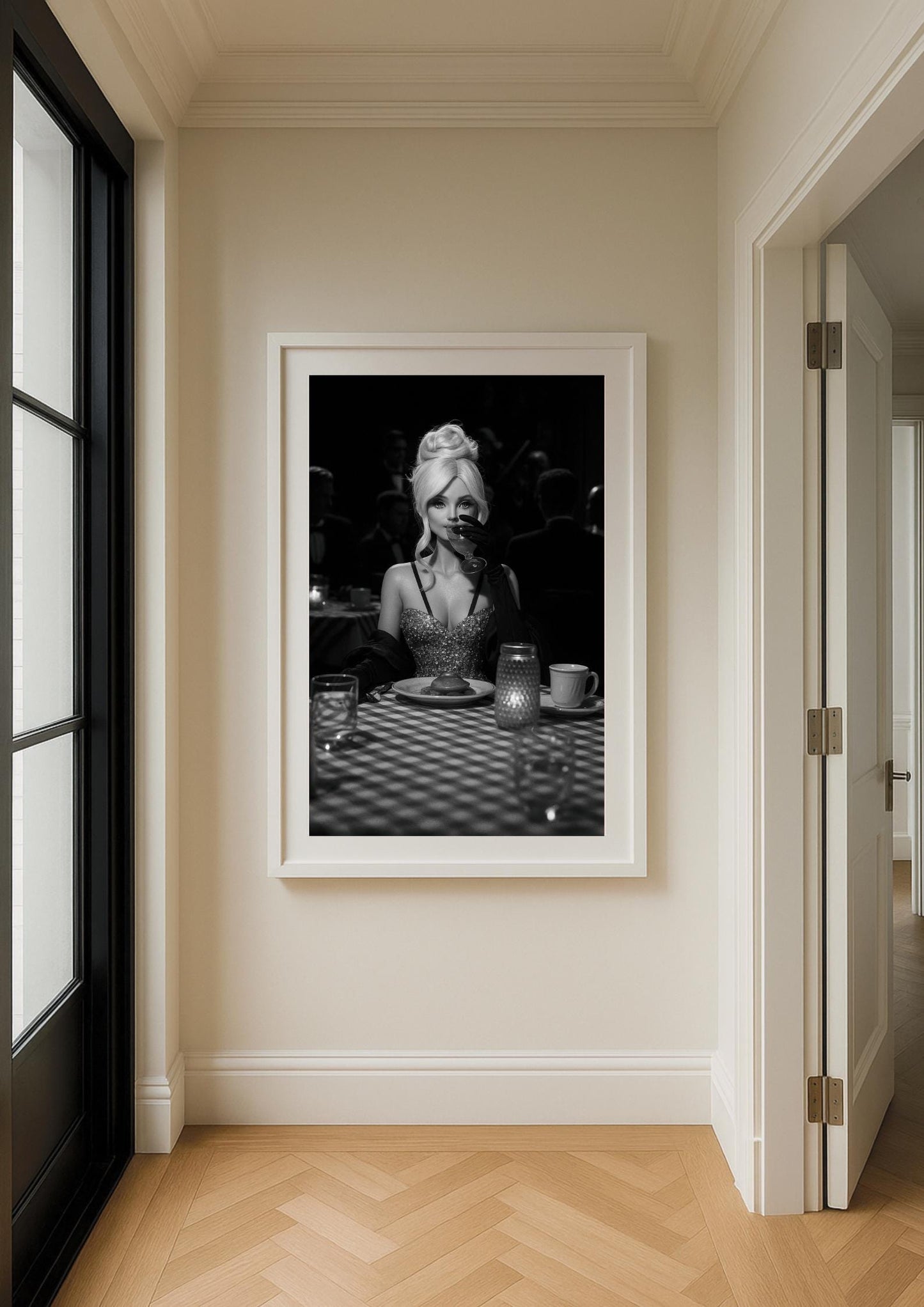 The Dinner Muse Art Print – Vintage Hollywood Noir Portrait