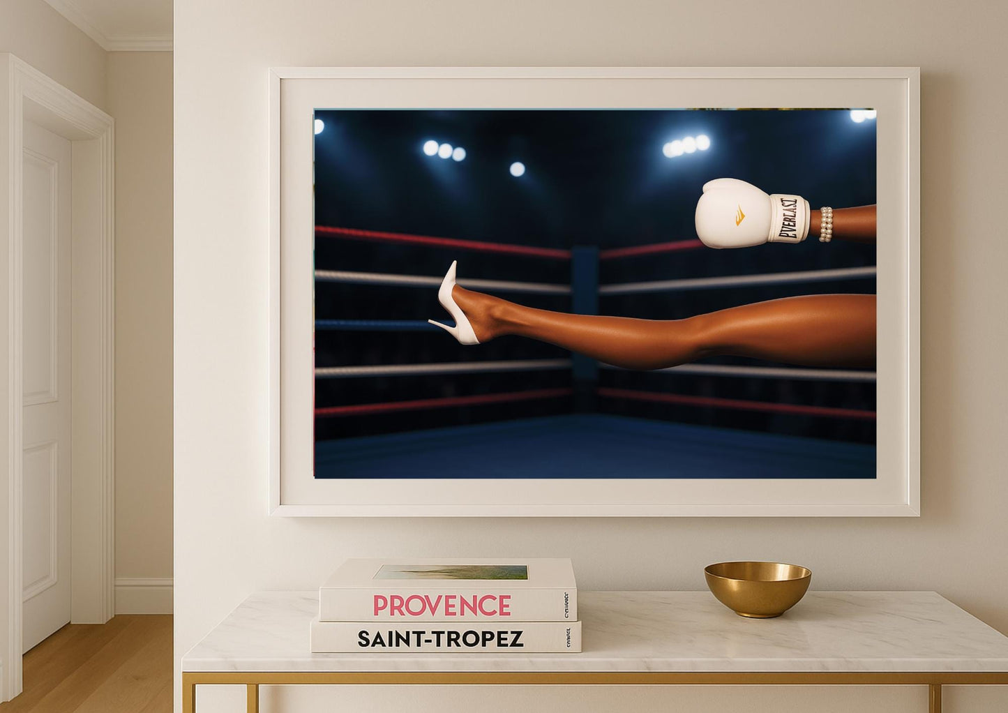Boxing Ring Wall Art – Empowering Feminine Fashion Print