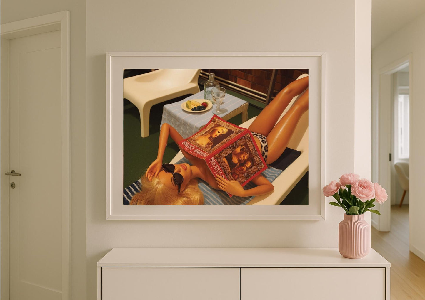Poolside Reading Art Print – Retro Glamour & Slim Aarons Inspired Wall Art