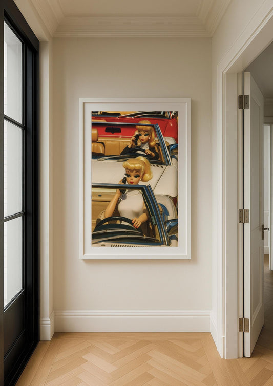 Convertible Girls Art Print – Slim Aarons Inspired Vintage Glam Wall Art