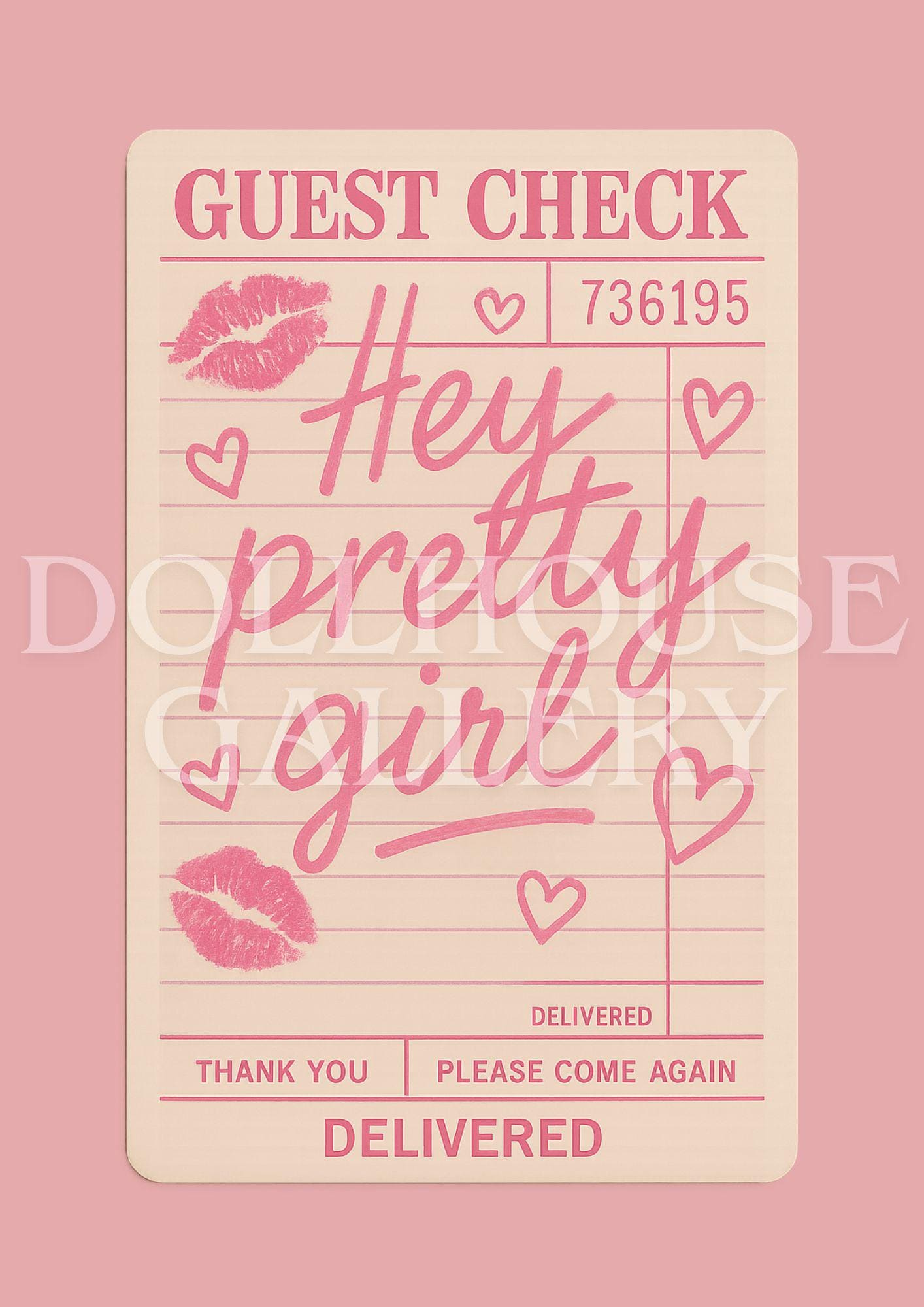 Hey Pretty Girl Art Print – Retro Diner Pop Art Wall Decor