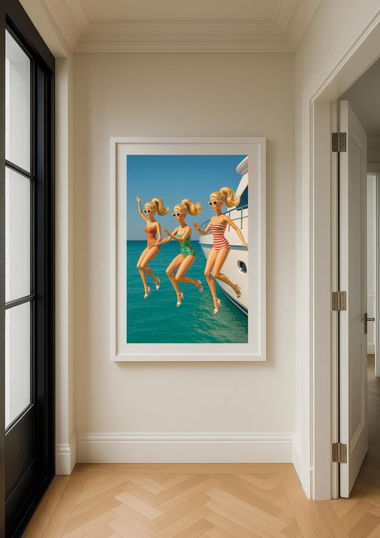 Vintage Coastal Chic Art Print – Slim Aarons Inspired Poolside Elegance