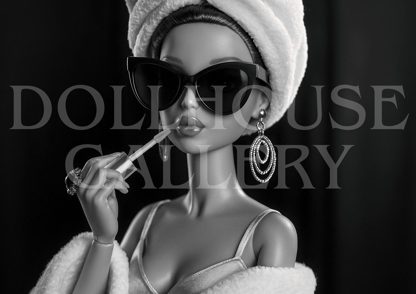 Breakfast at Midnight Art Print – Monochrome Glamour Portrait Wall Art