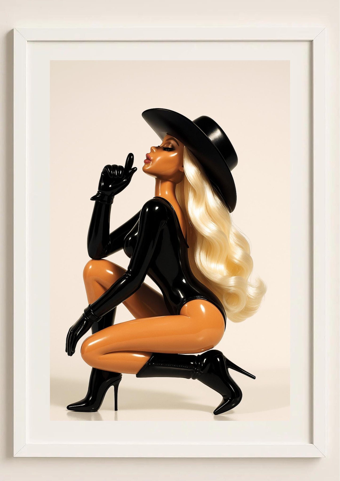 Midnight Cowgirl Art Print – Modern Western Glam Wall Decor