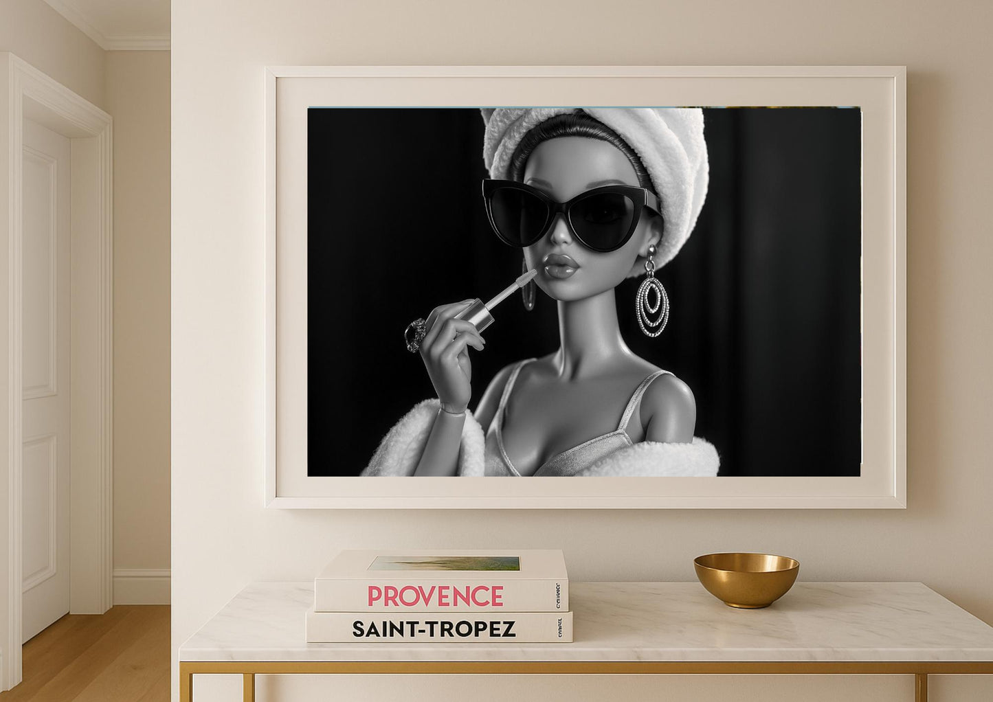 Breakfast at Midnight Art Print – Monochrome Glamour Portrait Wall Art