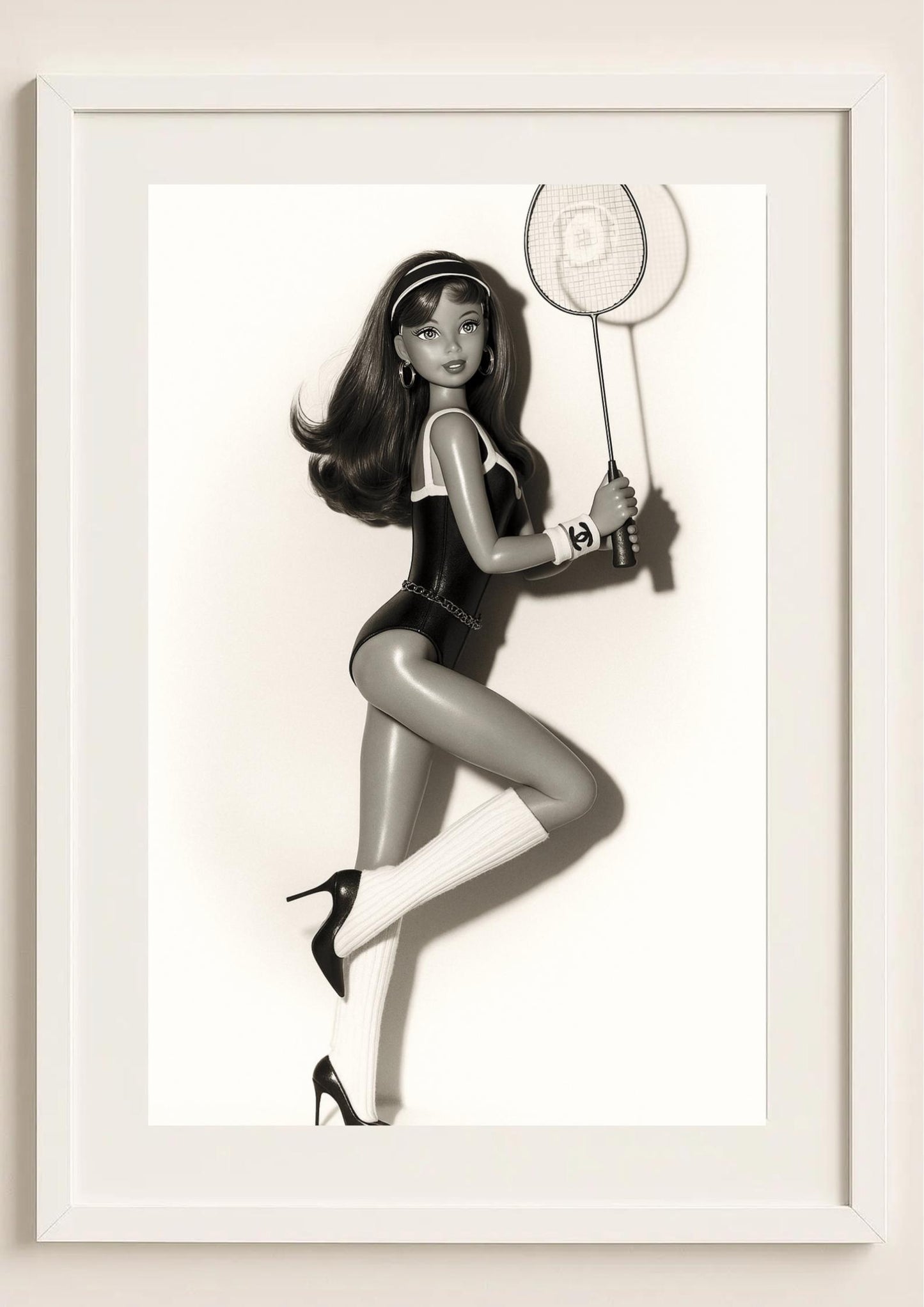 Vintage Tennis Muse Art Print – Retro Glamour Fashion Wall Art