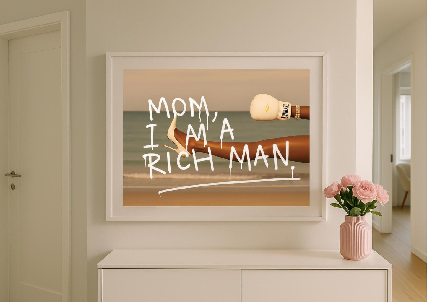 Mom, I’m a Rich Man Art Print – Modern Feminist Pop Art Wall Decor