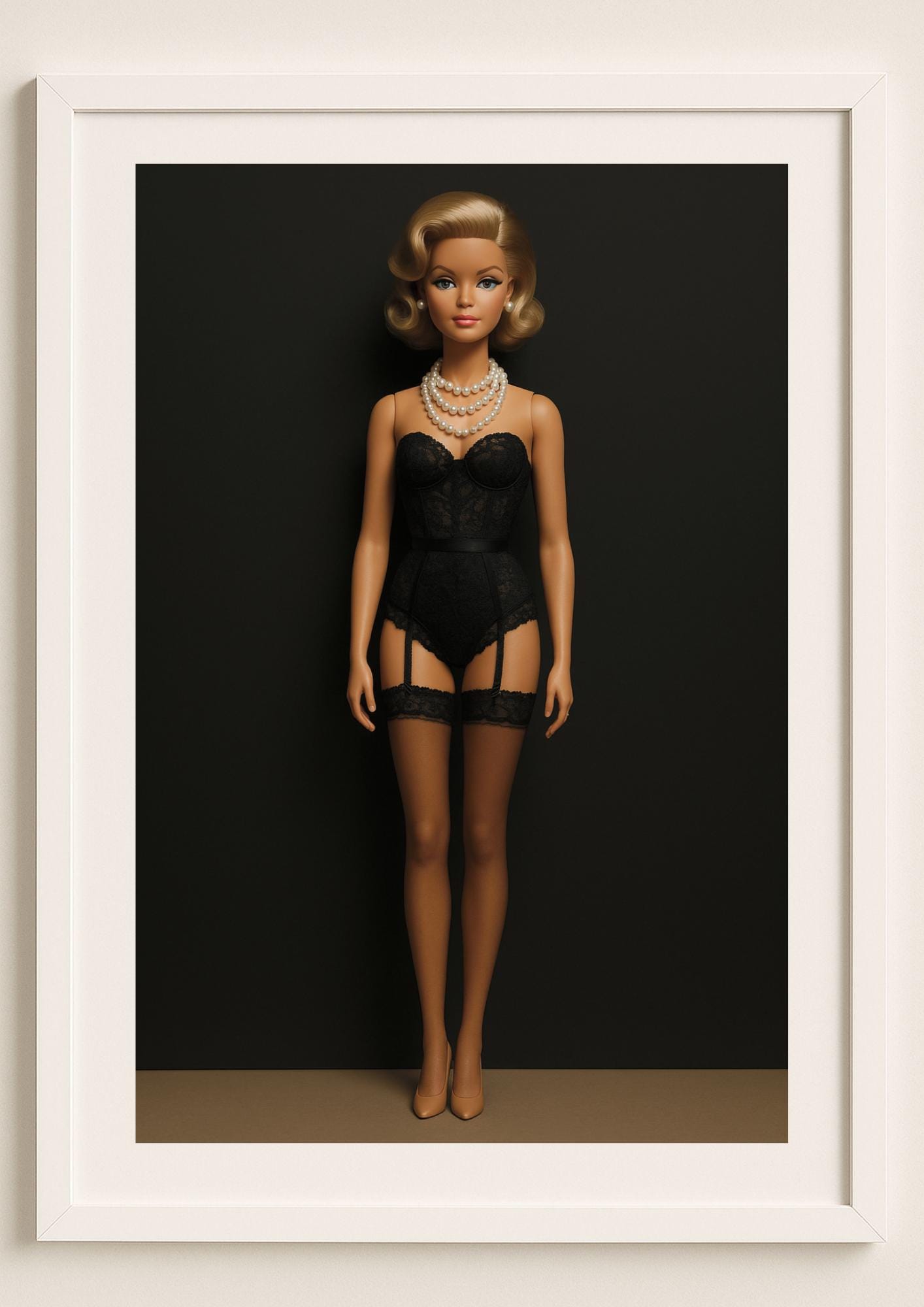 Midnight Muse Art Print – Vintage Glamour Portrait Wall Art