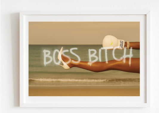 Boss Bitch Art Print – Modern Empowerment Feminist Wall Art