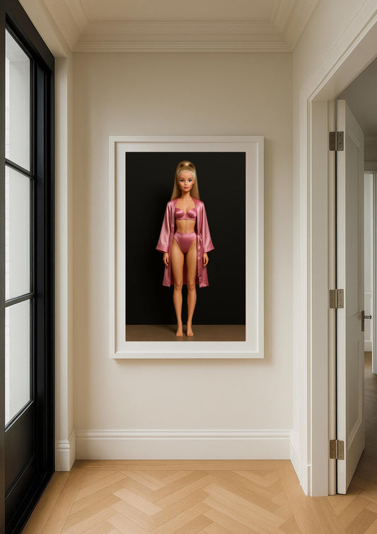 Blush Satin Art Print – Modern Glamour Portrait