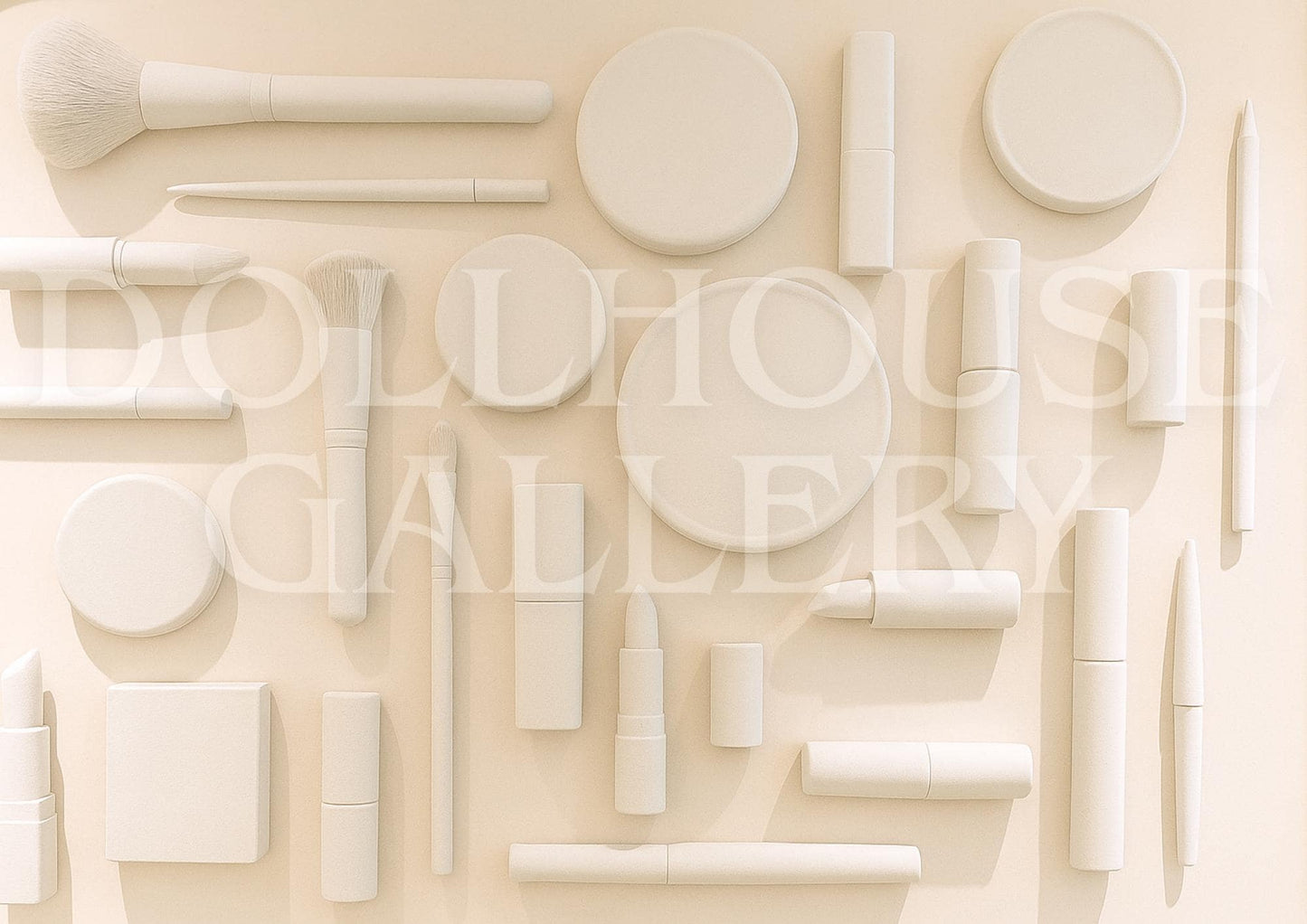 Monochrome Vanity Art Print – Minimalist Beauty Composition Wall Art