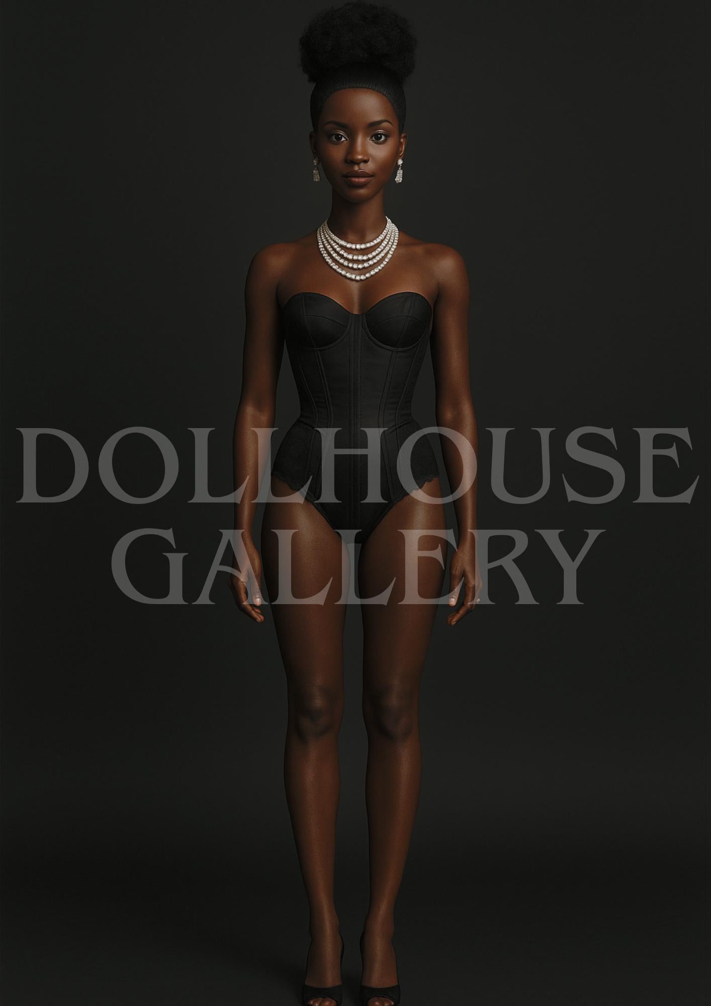 Midnight Elegance Art Print – Modern Fashion Portrait Wall Art