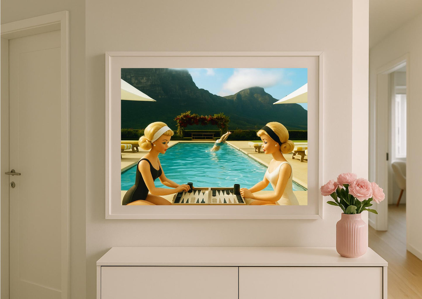 Poolside Glamour Art Print – Slim Aarons Inspired Mid-Century Wall Decor