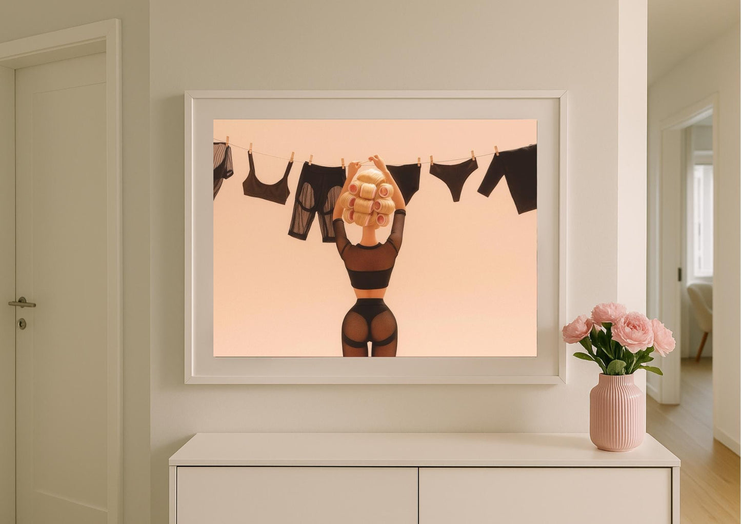 Laundry Day Art Print – Modern Feminine Retro-Inspired Wall Art
