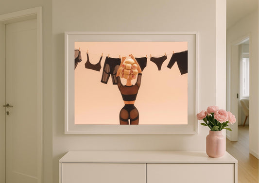 Laundry Day Art Print – Modern Feminine Retro-Inspired Wall Art