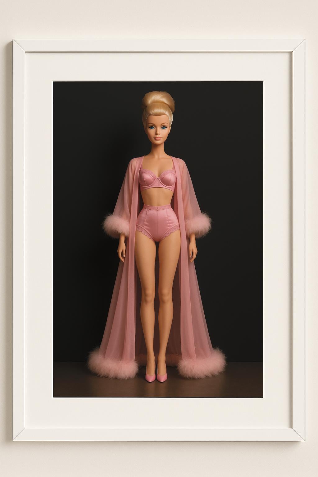 Blush Reverie Art Print – Vintage Glamour Portrait Wall Art