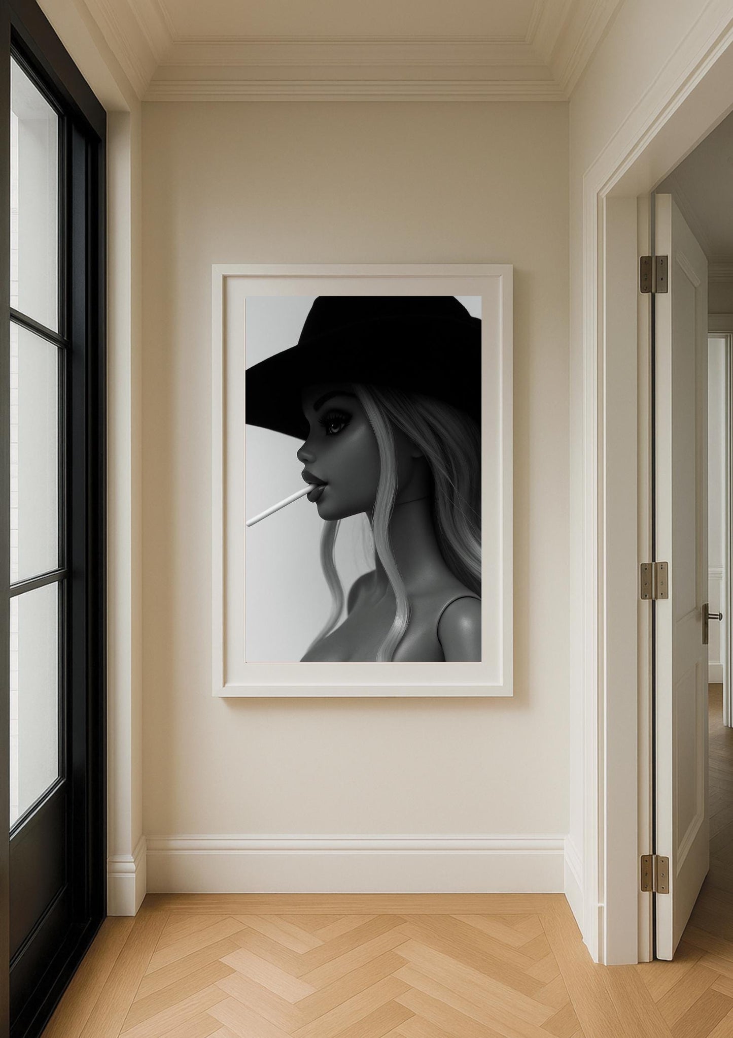 Noir Muse Art Print – Modern Minimalist Black and White Wall Art