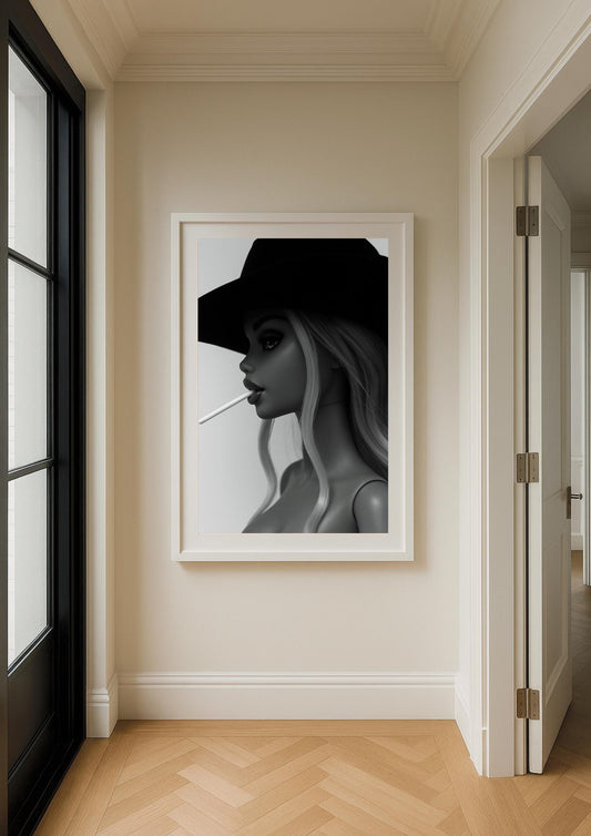 Noir Muse Art Print – Modern Minimalist Black and White Wall Art