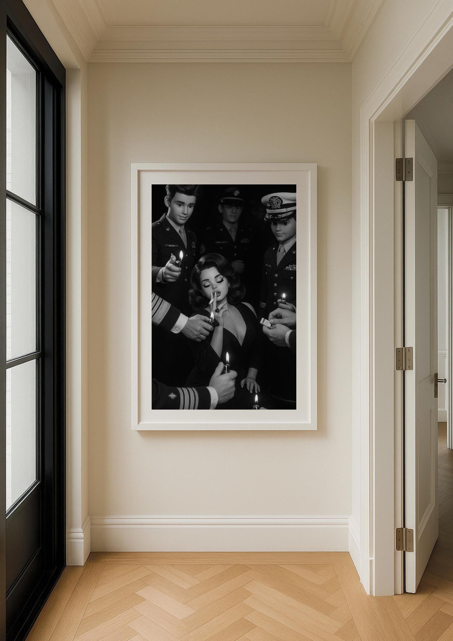The Flame Art Print – Slim Aarons Inspired Black & White Glamour