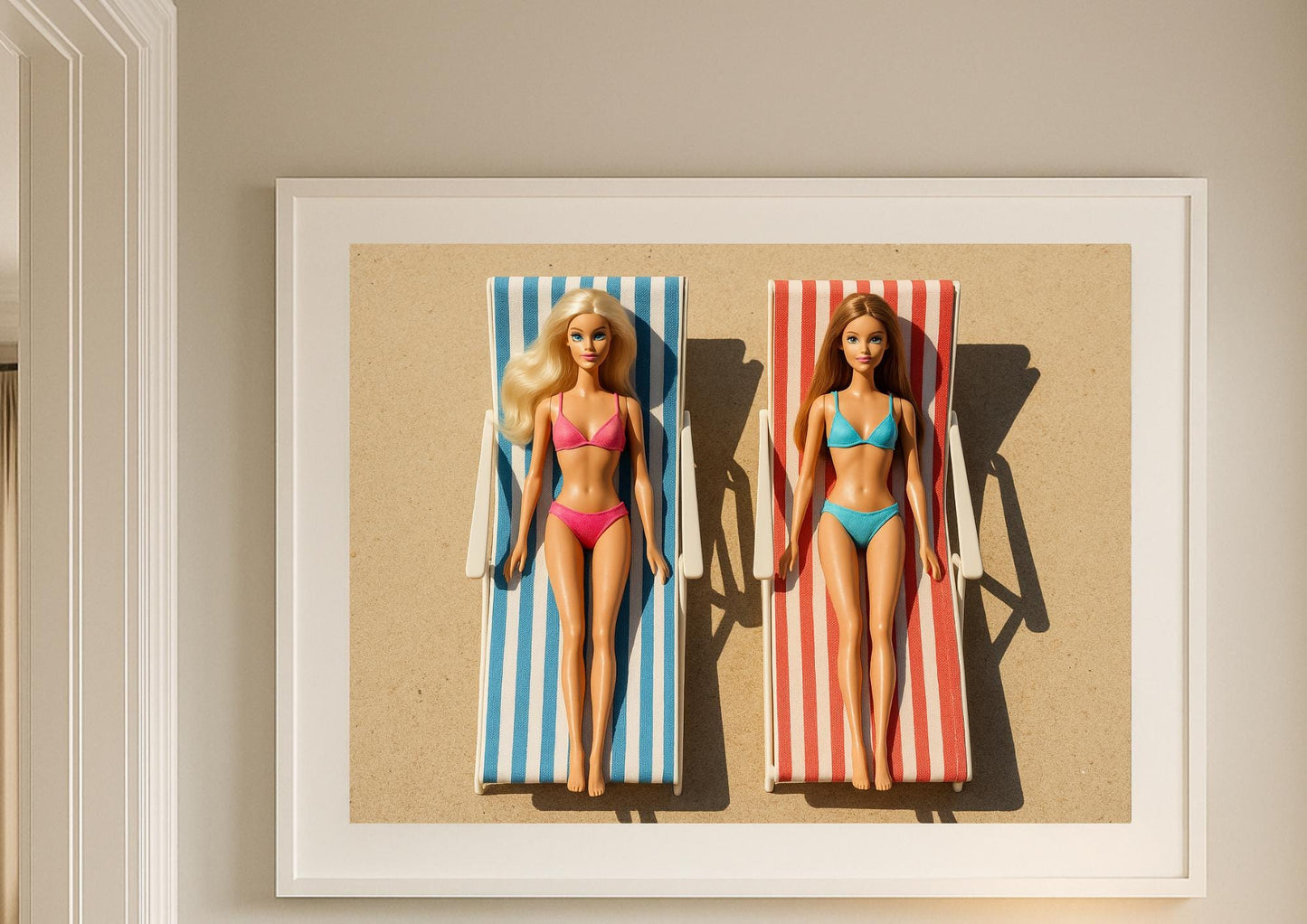 Sunbathing Society Art Print – Modern Retro Beach Wall Art