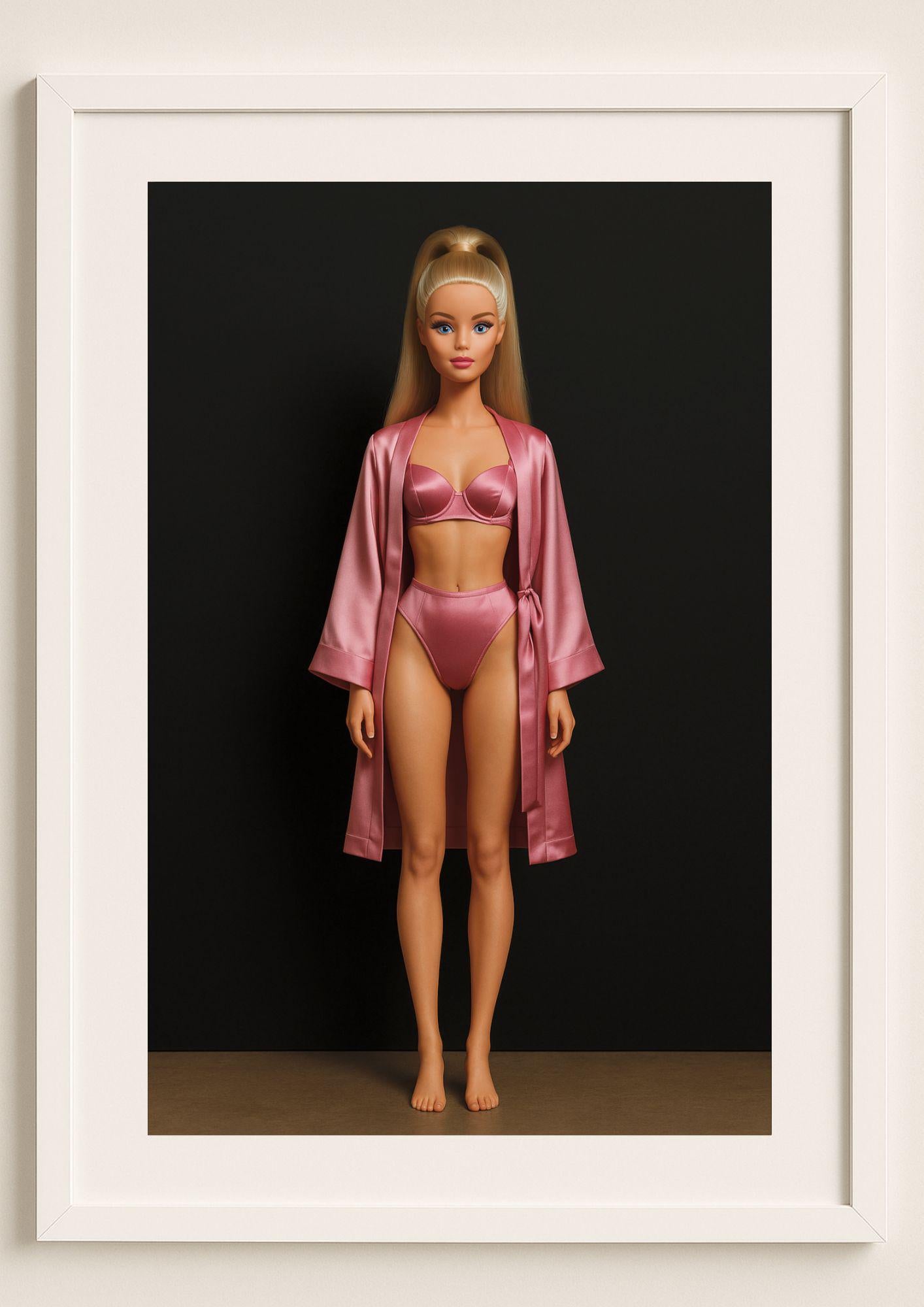 Blush Satin Art Print – Modern Glamour Portrait