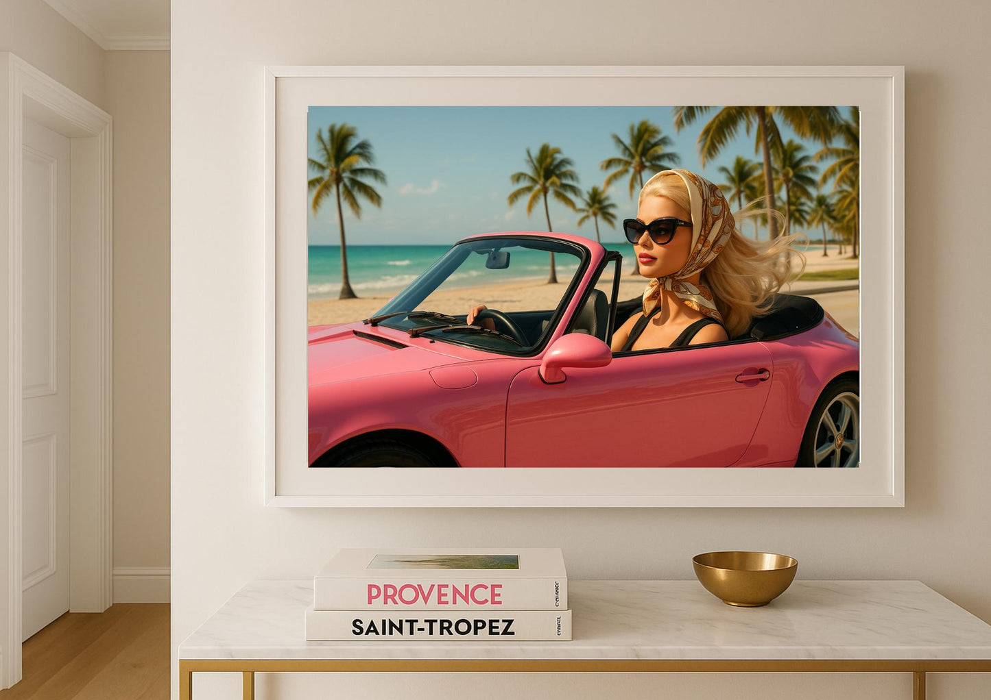 Pink Escape Art Print – Modern Retro Glamour Wall Art
