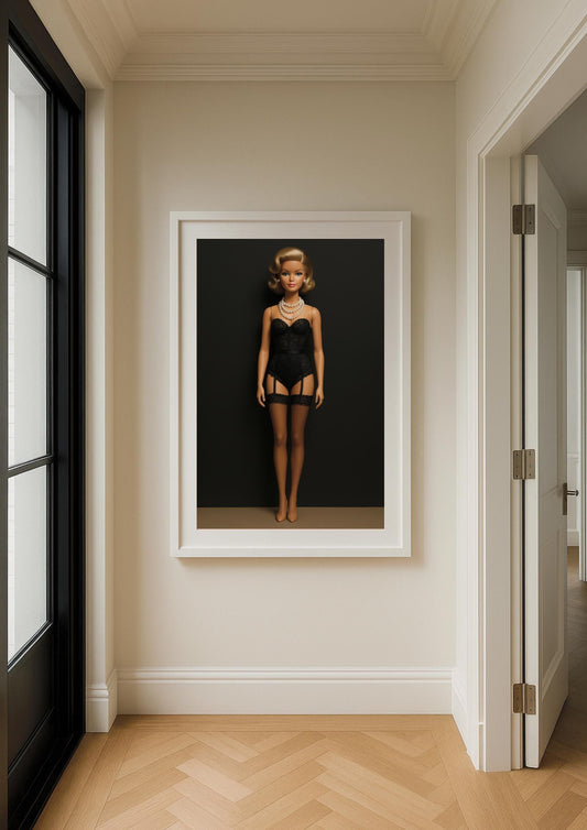 Midnight Muse Art Print – Vintage Glamour Portrait Wall Art