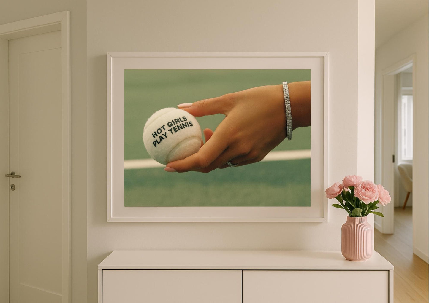Hot Girls Play Tennis Art Print – Modern Sporty Chic Wall Decor