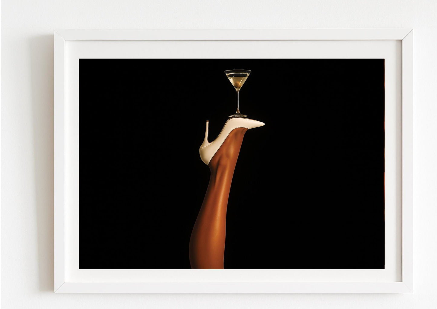 Martini Balance Art Print – Modern Glamour Minimalist Portrait
